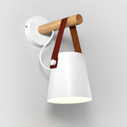Wall Light Wood Leather - LYRAX | Elegant Lighting