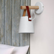 Wall Light Wood Leather - LYRAX | Elegant Lighting
