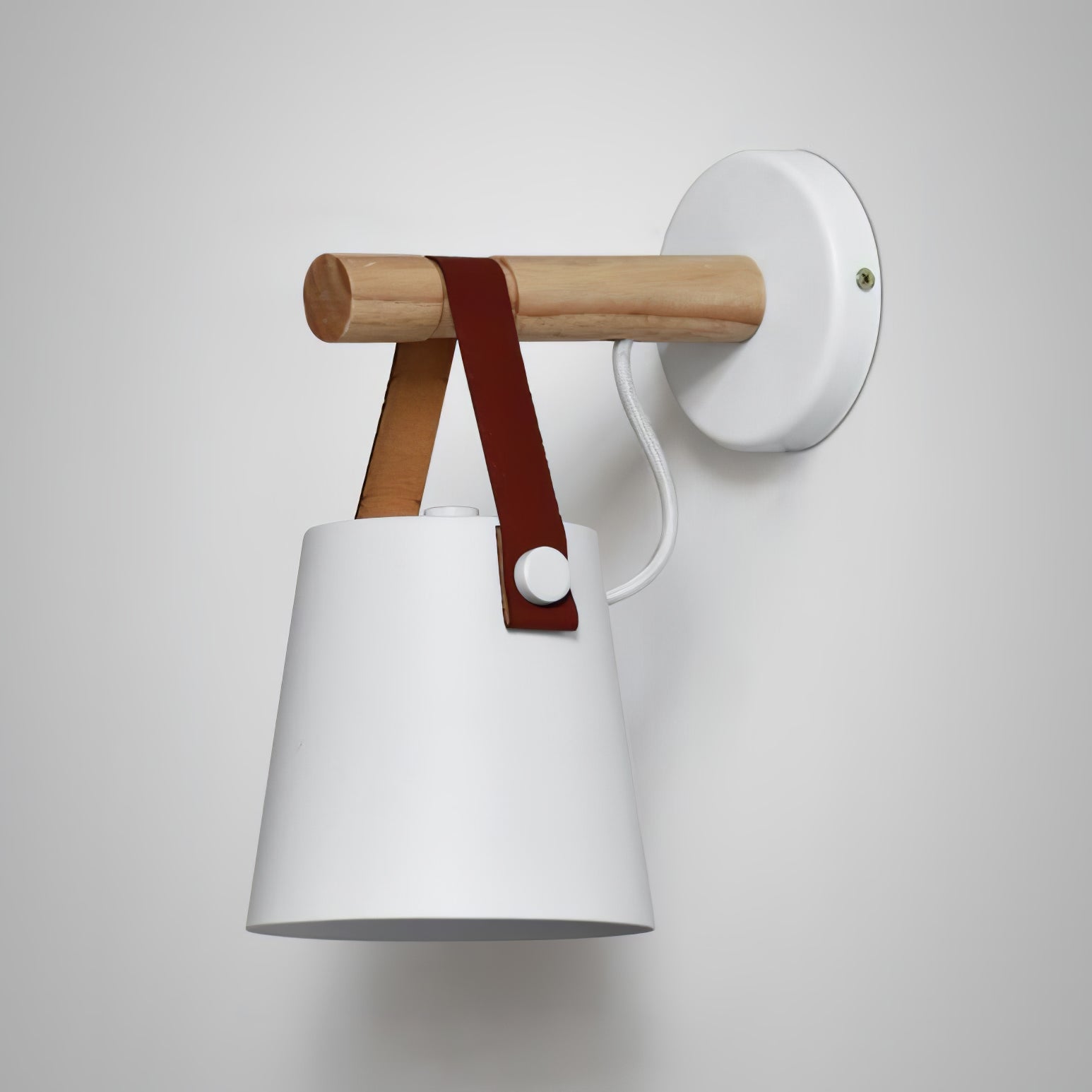 Wall Light Wood Leather - LYRAX | Elegant Lighting