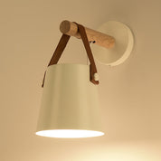 Wall Light Wood Leather - LYRAX | Elegant Lighting