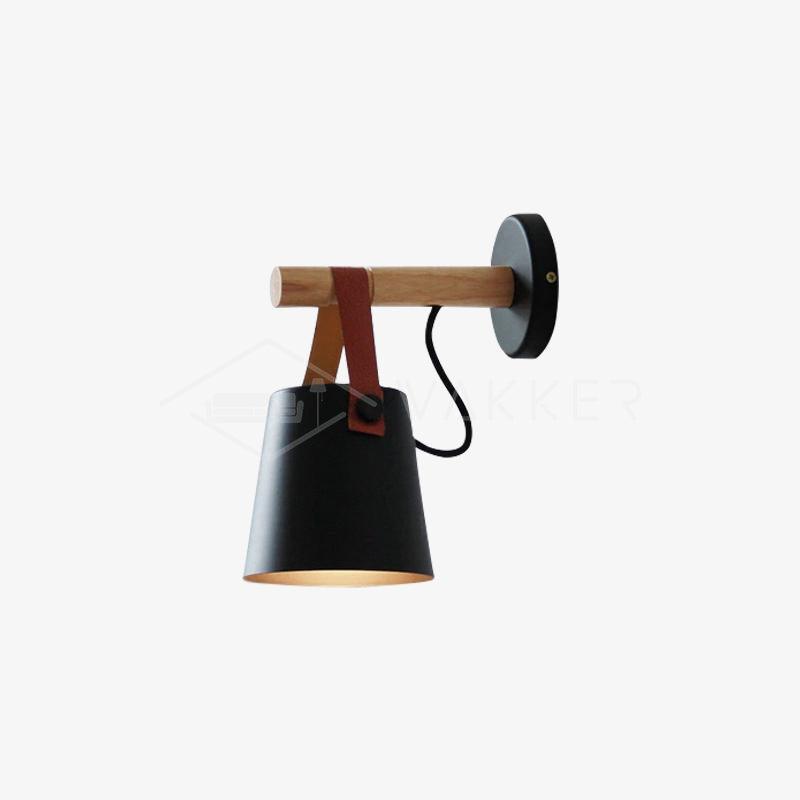 Wall Light Wood Leather - LYRAX | Elegant Lighting