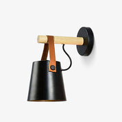 Wall Light Wood Leather - LYRAX | Elegant Lighting