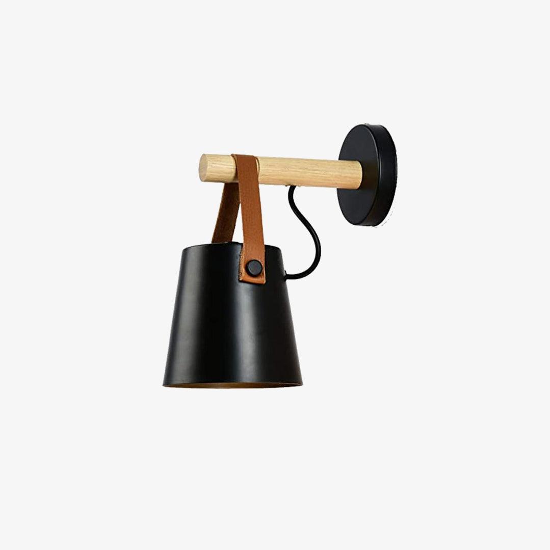 Wall Light Wood Leather - LYRAX | Elegant Lighting