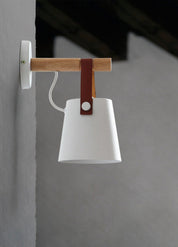 Wall Light Wood Leather - LYRAX | Elegant Lighting