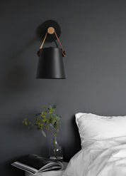 Wall Light Wood Leather - LYRAX | Elegant Lighting