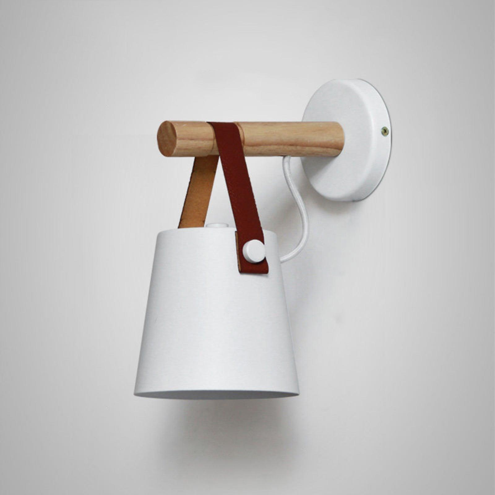 Wall Light Wood Leather - LYRAX | Elegant Lighting