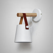 Wall Light Wood Leather - LYRAX | Elegant Lighting