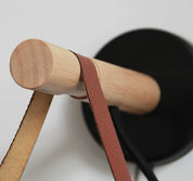 Wall Light Wood Leather - LYRAX | Elegant Lighting