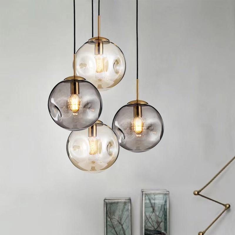 Pendant Light Smoky Gray Glass - OHMEXA | Warm Ambiance