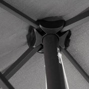 Double-Sided Sun Umbrella Canopy 4.6m Crank Shade with Cross Base, Grey