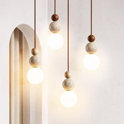 Pendant Light Travertine Stone - TOROID | Elegant Glow