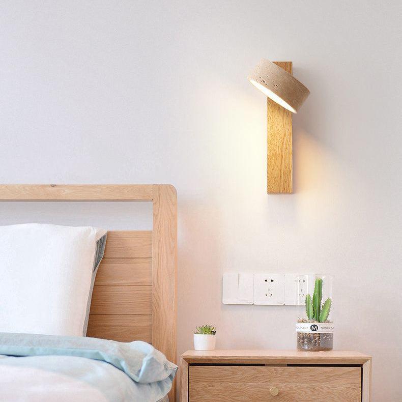 Wall Light Travertine Wood - ALKANE | Serene Glow