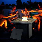 Gas Fire Pit Table, 40,000 BTU, 71×71cm, Black / Dark Grey