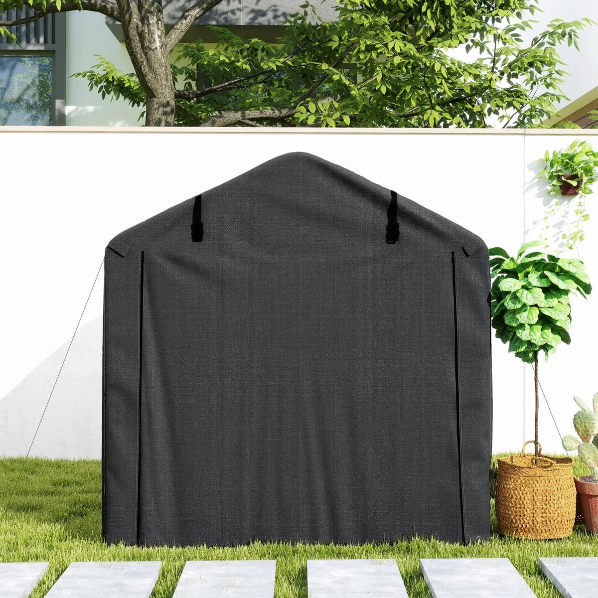 Octagonal Garden Gazebo, 8-Sided, 6.8×5 m, White Heavy Duty Metal Frame Outdoor Marquee Party & Wedding Canopy