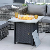 Gas Fire Pit Table, 40,000 BTU, 71×71cm, Black / Grey