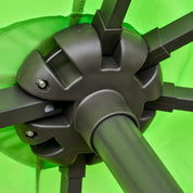 Double-Sided Sun Umbrella Canopy 4.6m Crank Shade with Cross Base, Green