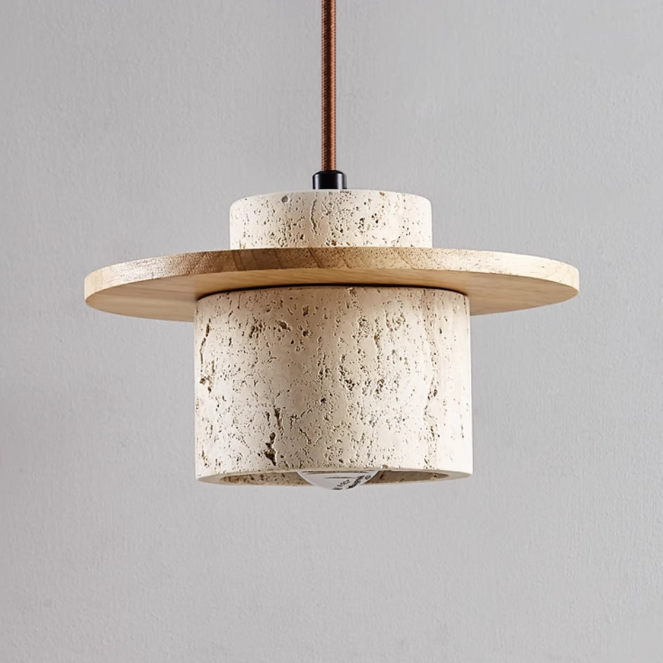 Pendant Light Travertine Stone - SEGINUS | Natural Warmth
