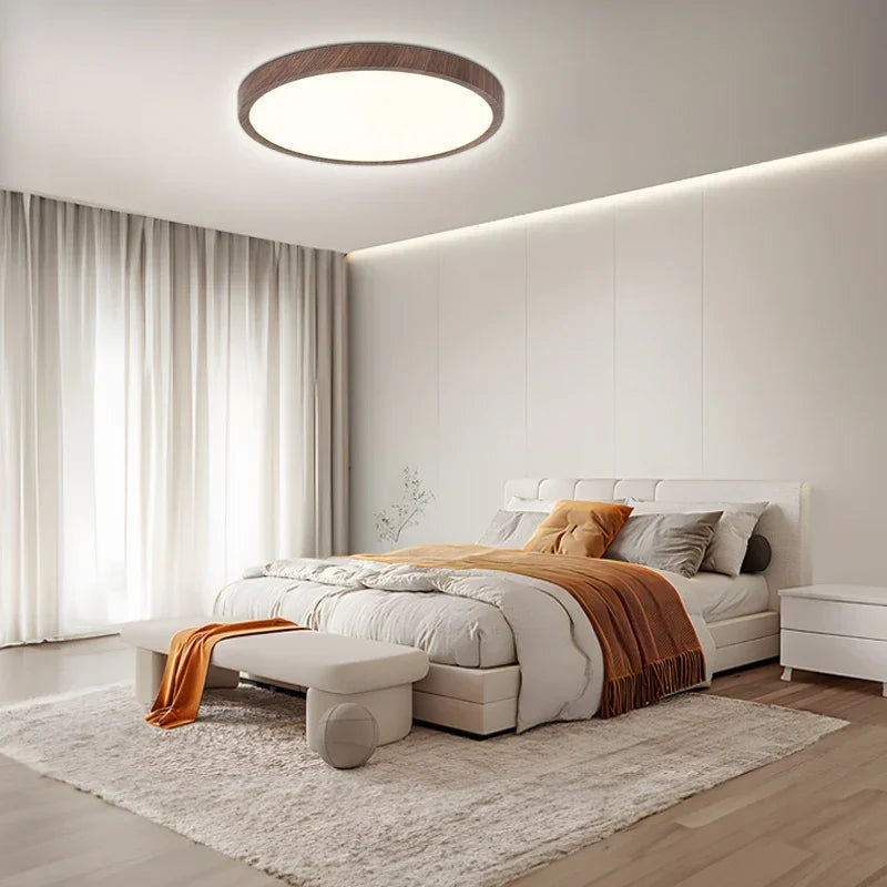 Ceiling Light Walnut Ultra-Thin - AURIGA | Modern Elegance