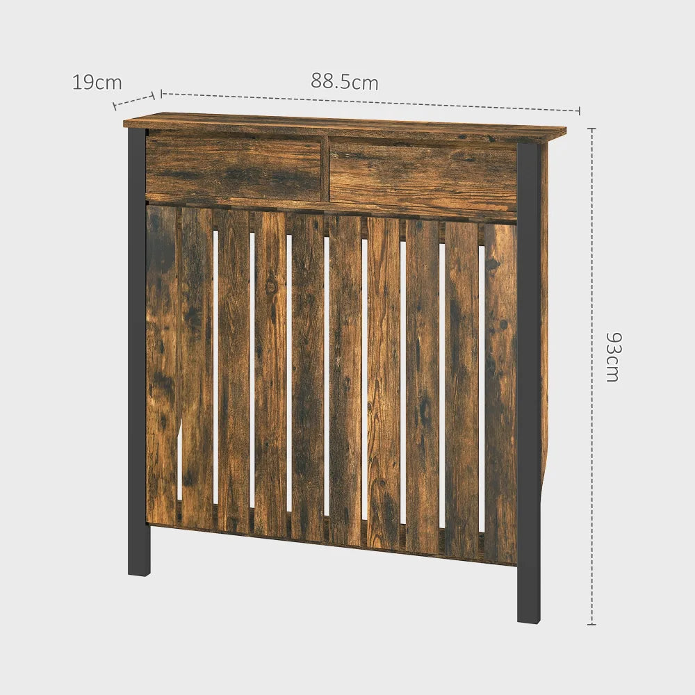 Radiator Cover – Black Frame, Wood-Effect | Rustic Industrial Style - Image 5