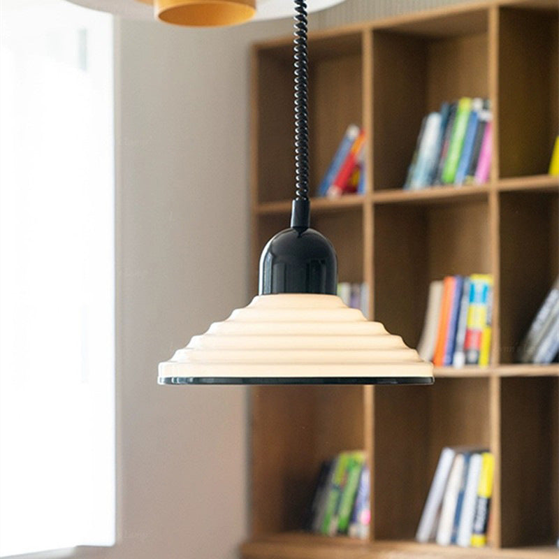 Pendant Light Cream Glass Metal - STRATOS | French Charm