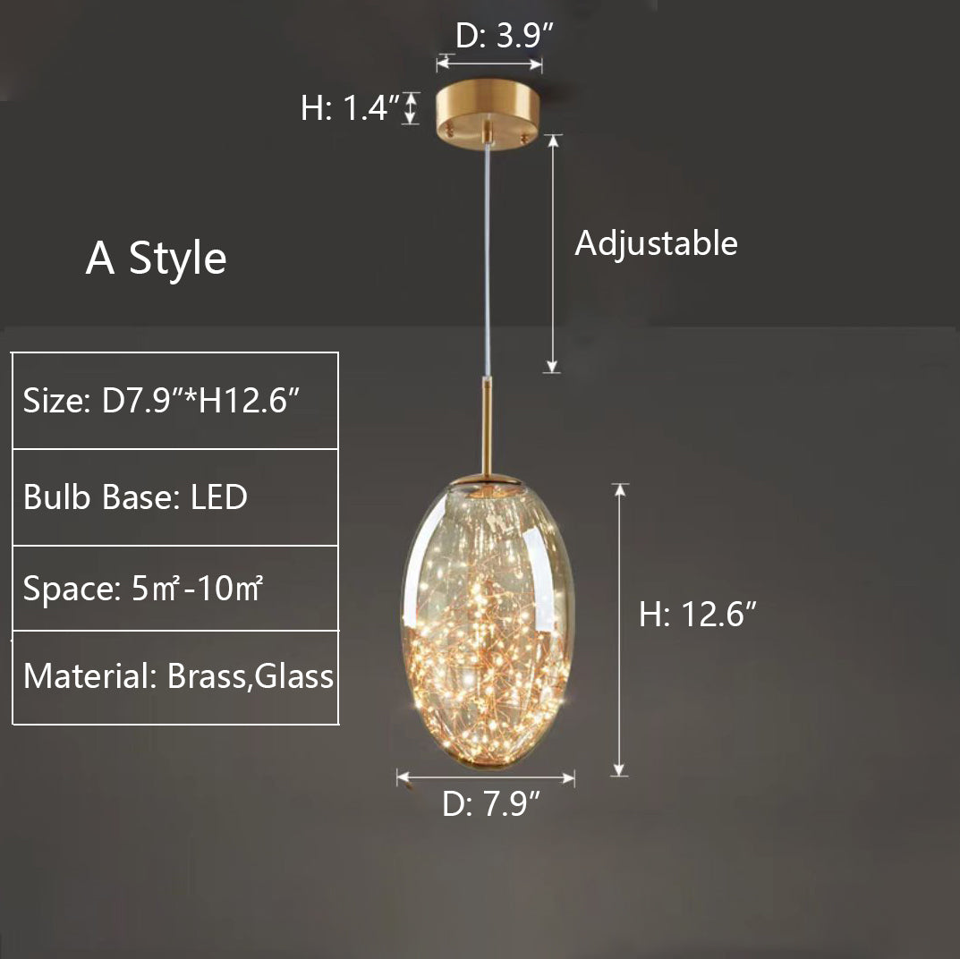 Pendant Light Gray Glass LED - VAULTX | Romantic Glow