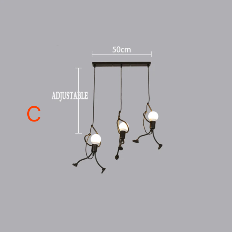 Pendant Light Retro Iron Man Black - SPICAX | Nostalgic Charm