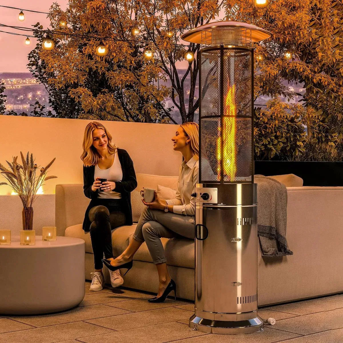 Adjustable Heat Gas Patio Heater 11kW Outdoor Freestanding Heater