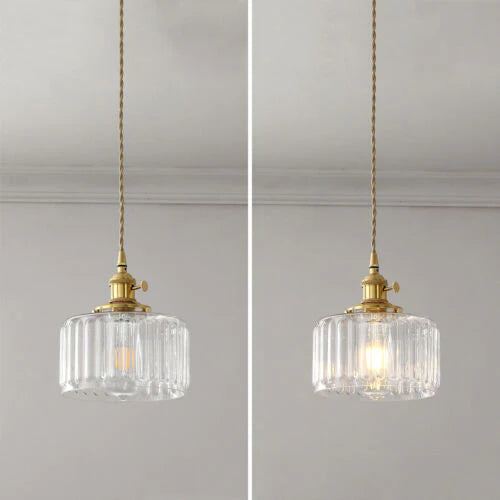 Pendant Light Green Glass - SAIPHX | Vintage Elegance