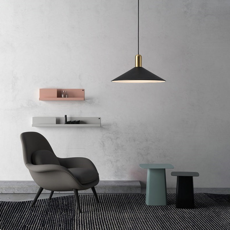 Carin Suspension Moderne LED Acrylique/Métal, Noir/Blanc/Or, Salon