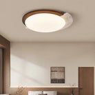 Ozawa Vintage Round Acrylic Wood Ceiling Lamp Bedroom Living Room