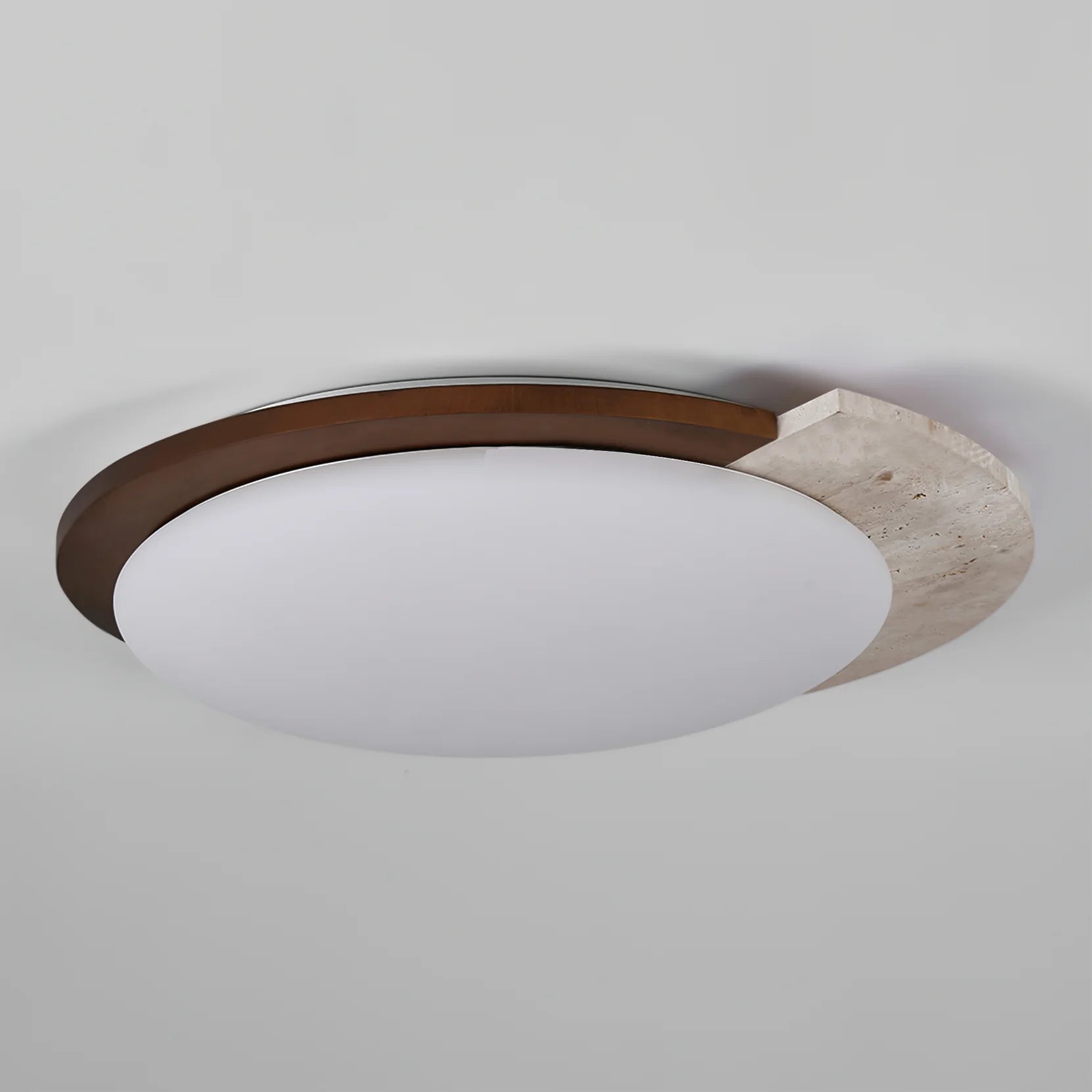 Zaid Vintage Rond Acrylique Bois Plafonnier Chambre à Coucher Salon