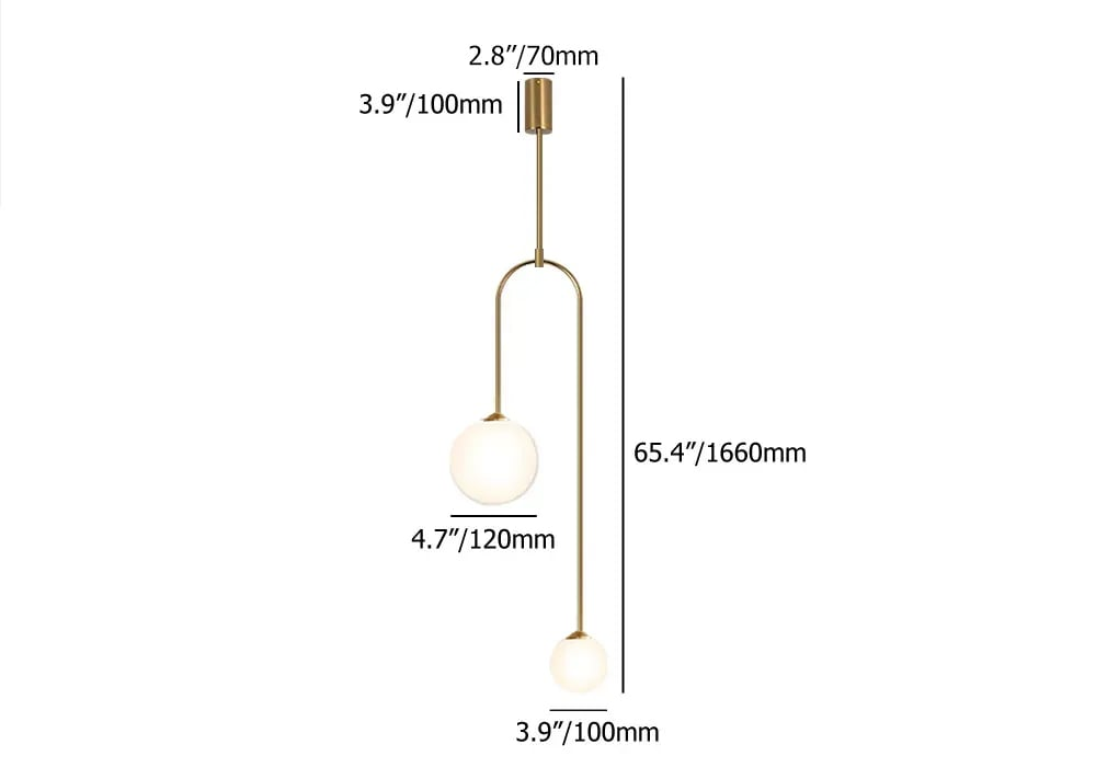 Pendant Light U-Shaped Gold - TRIAXE | Modern Luxury