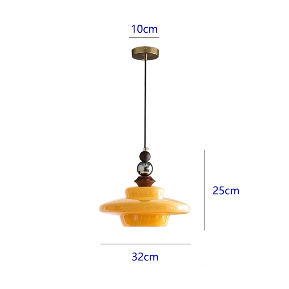 Pendant Light Beige Glass Medieval - VOLTIS | Elegant