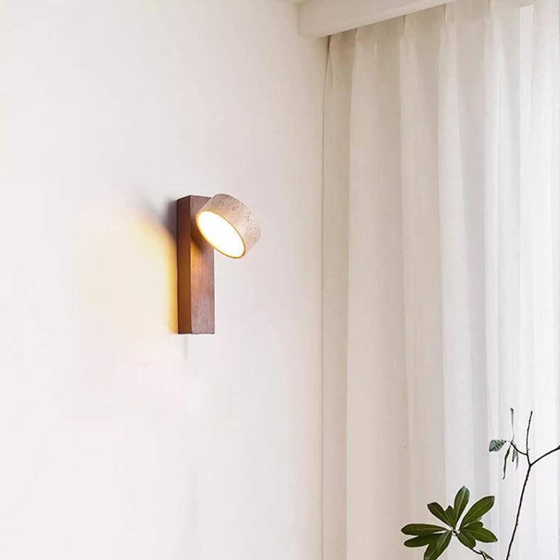 Wall Light Travertine Wood - ALKANE | Serene Glow
