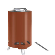 Fire Pit Portable Stainless Steel, 16×16cm, Red with Poker for Garden Camping Bonfire Party, Smokeless Wood- or Pellet-Fuelled Tabletop