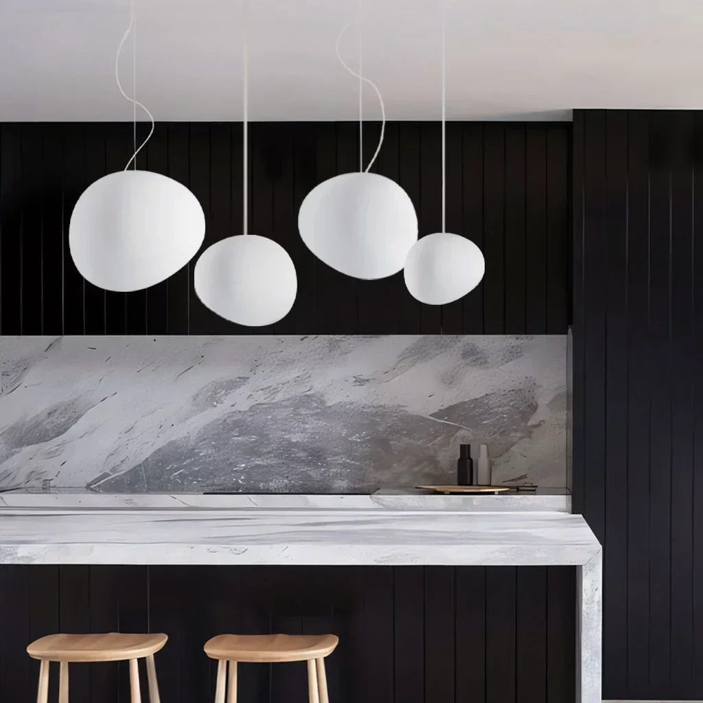 Pendant Light White Glass - RHOMBUS | Warm Ambiance
