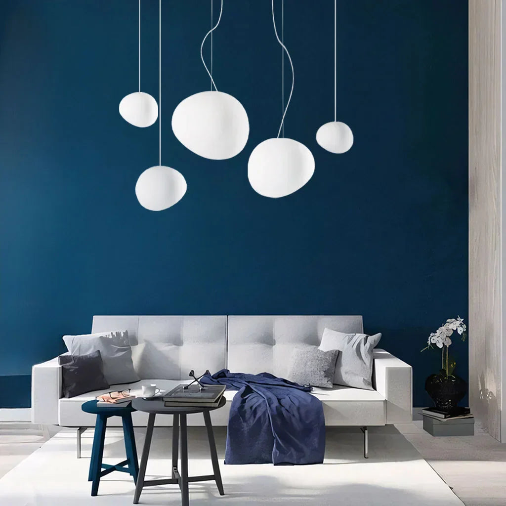 Pendant Light White Glass - RHOMBUS | Warm Ambiance