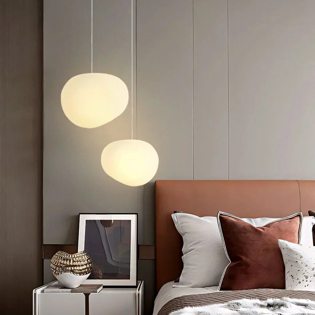 Pendant Light White Glass - RHOMBUS | Warm Ambiance