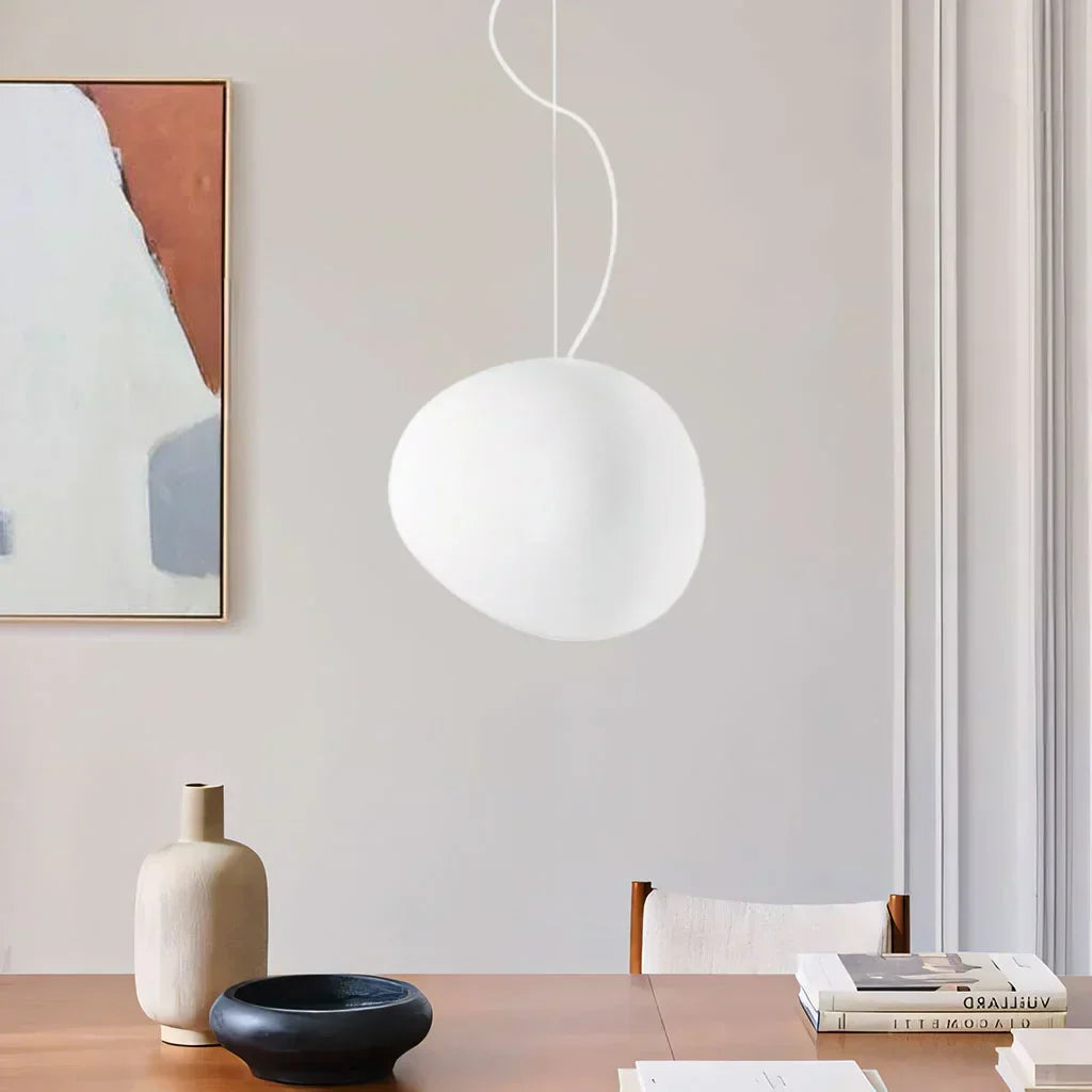 Pendant Light White Glass - RHOMBUS | Warm Ambiance