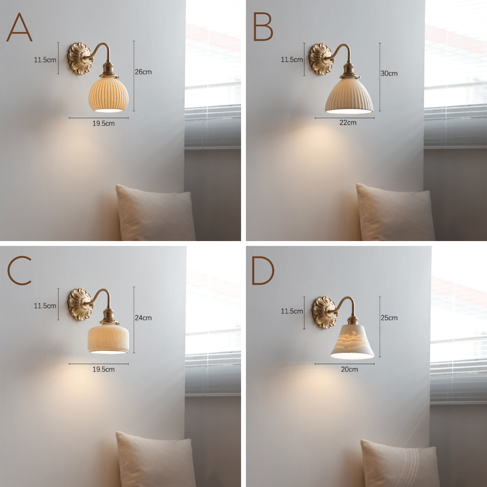 Wall Light Brass Ceramic - NEXIL | Elegant Lighting