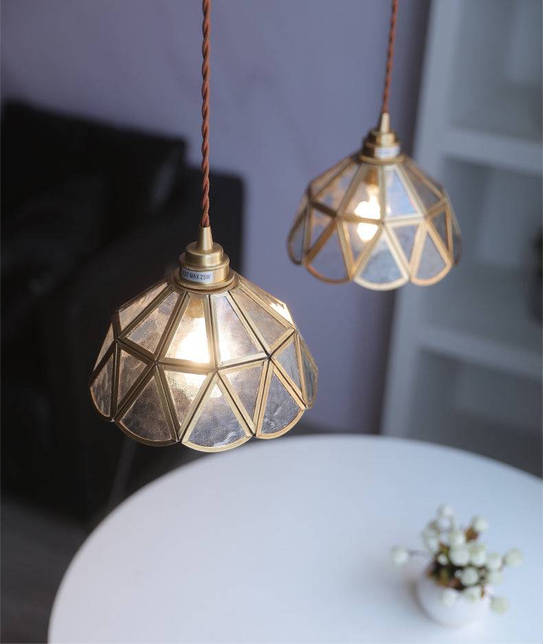 Pendant Light Brass Glass - OCULUS | Elegance