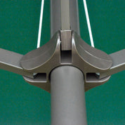 Double-Sided Sun Umbrella Canopy 4.6m Crank Shade with Cross Base, Dark Green