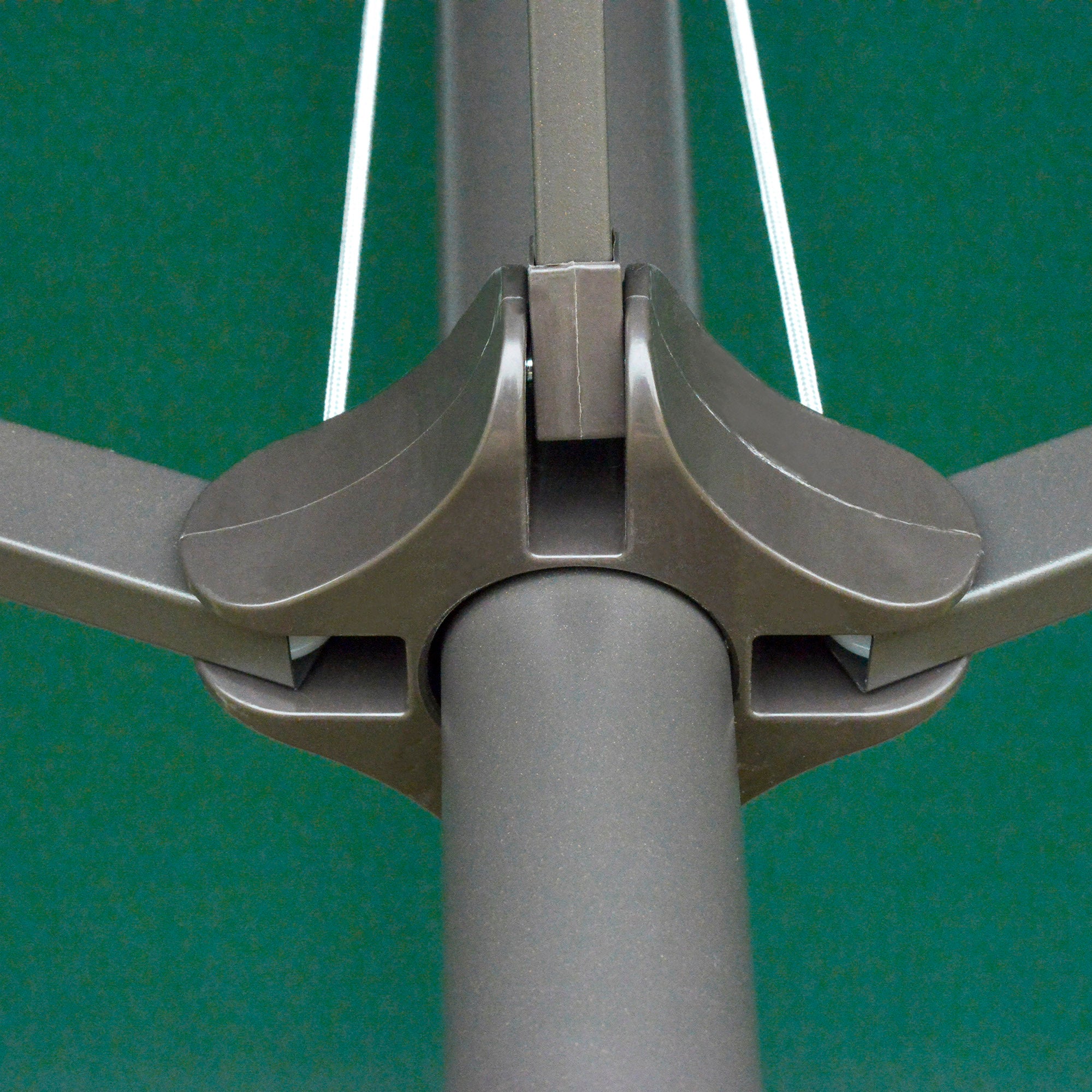 Double-Sided Sun Umbrella Canopy 4.6m Crank Shade with Cross Base, Dark Green
