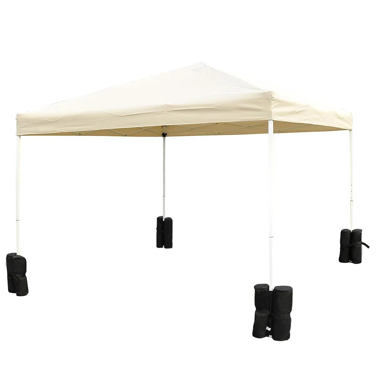 Octagonal Garden Gazebo, 8-Sided, 6.8×5 m, White Heavy Duty Metal Frame Outdoor Marquee Party & Wedding Canopy