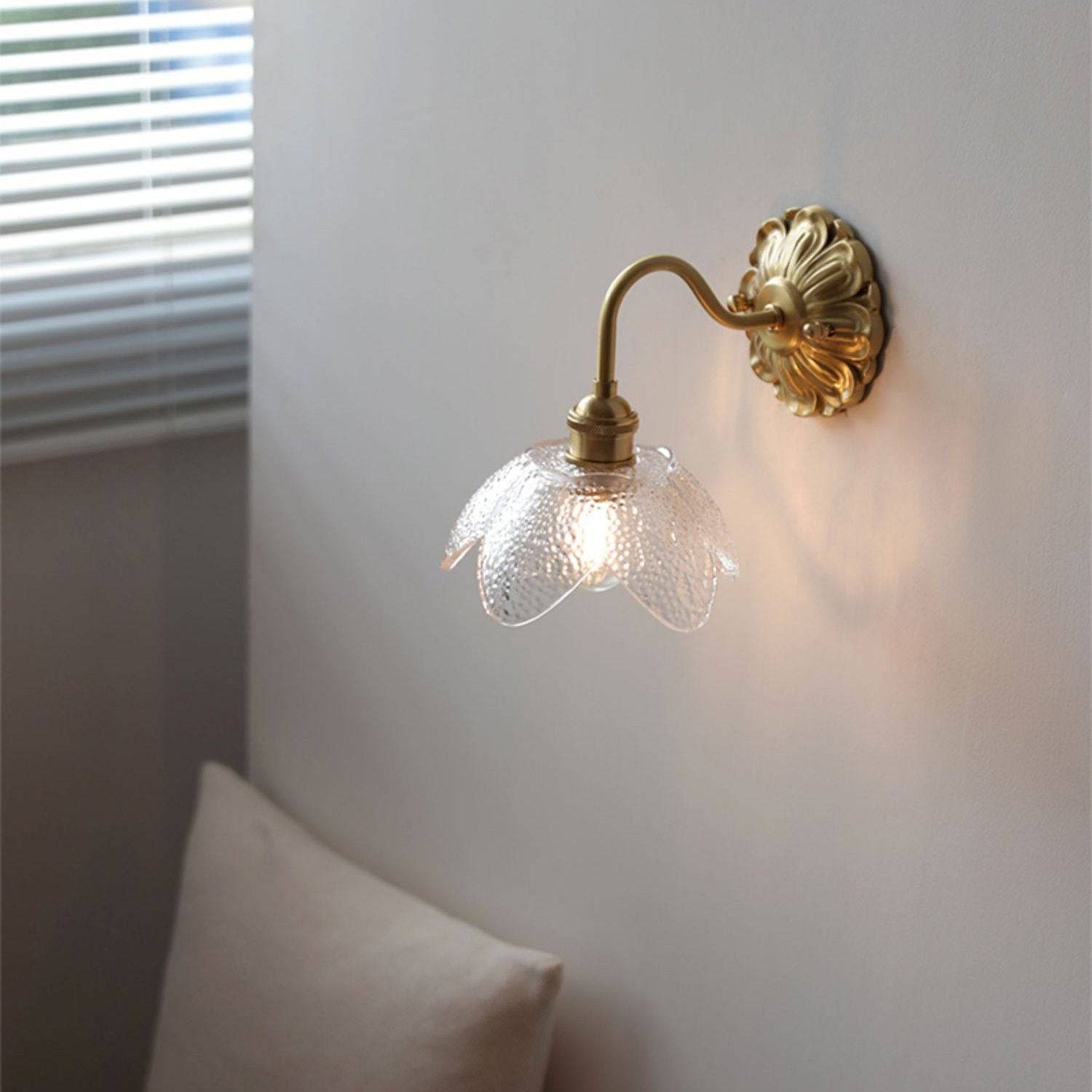 Wall Light Brass Frosted - LEXAOR | Elegant Ambiance