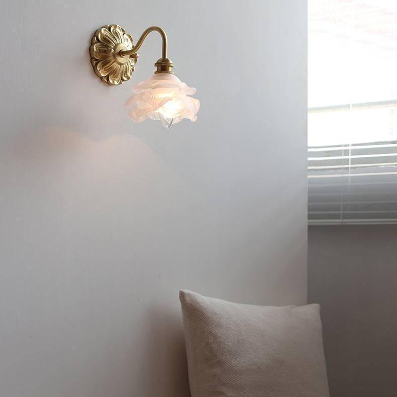 Wall Light Brass Frosted - LEXAOR | Elegant Ambiance