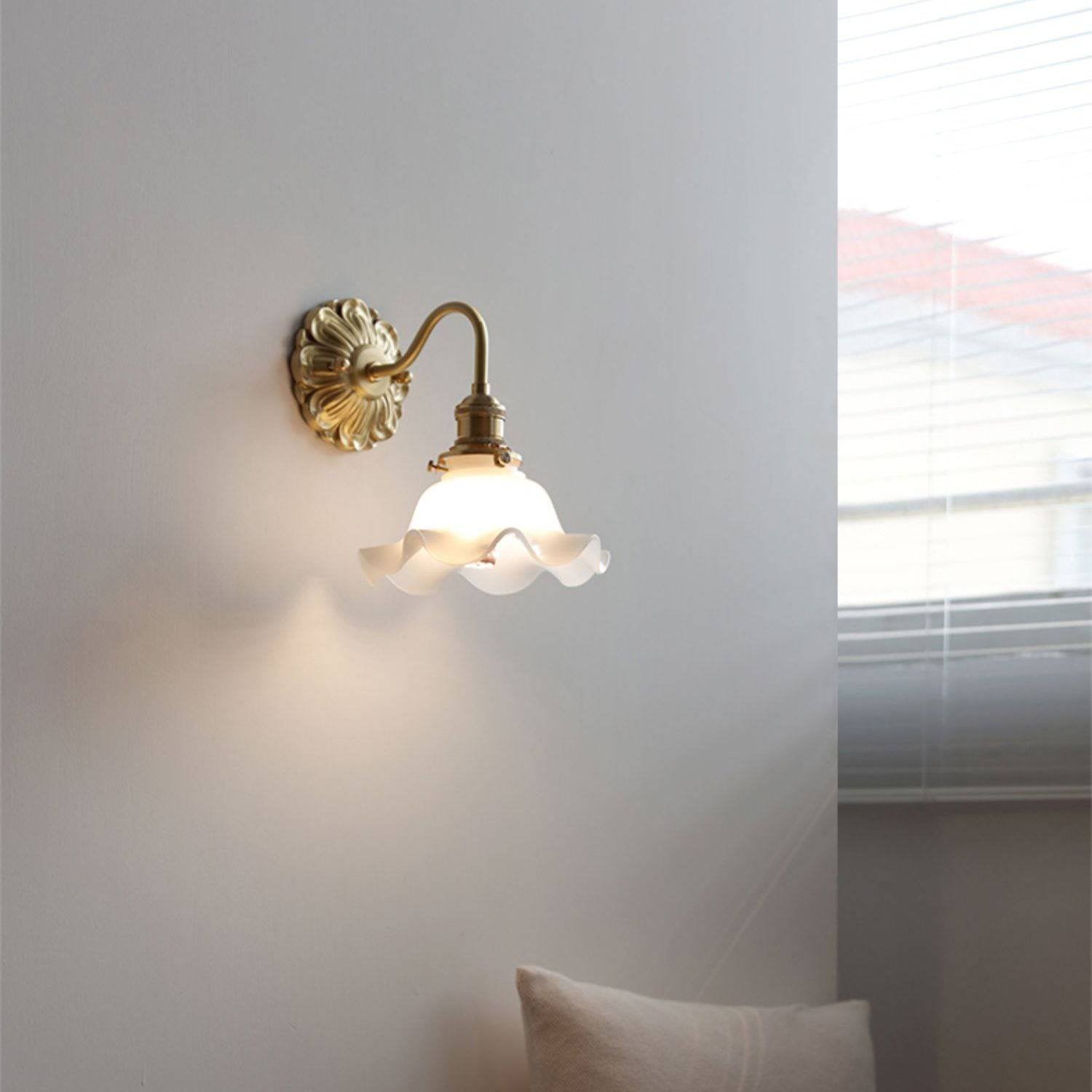 Wall Light Brass Frosted - LEXAOR | Elegant Ambiance