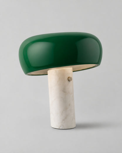 CAMOS Marble Mushroom Table Lamp — Nordic Design, Soft LED Glow — Green Large, studio packshot on grey background | DecoHarmonie