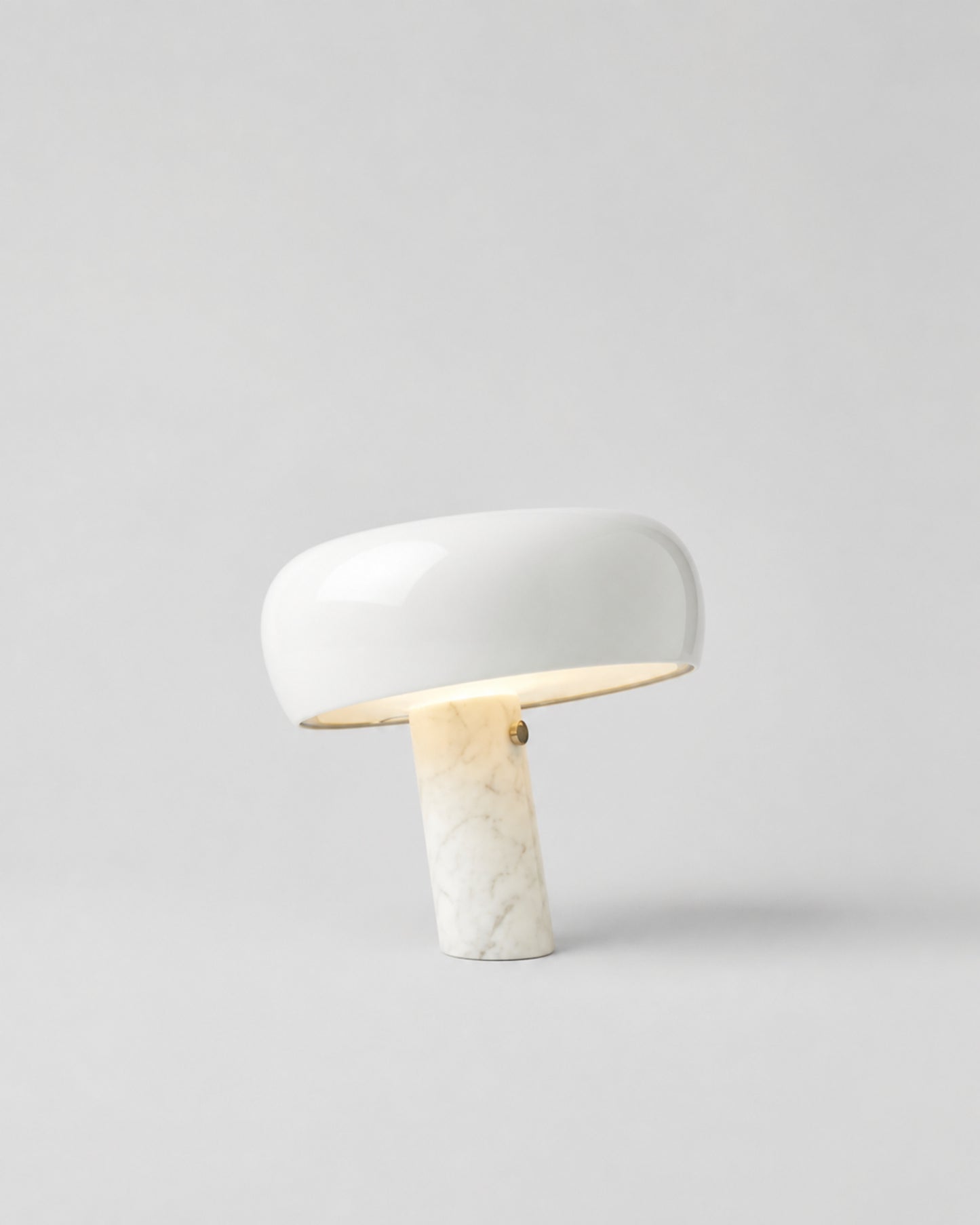 CAMOS Marble Mushroom Table Lamp — Nordic Design, Soft LED Glow — White Small, studio packshot on grey background | DecoHarmonie