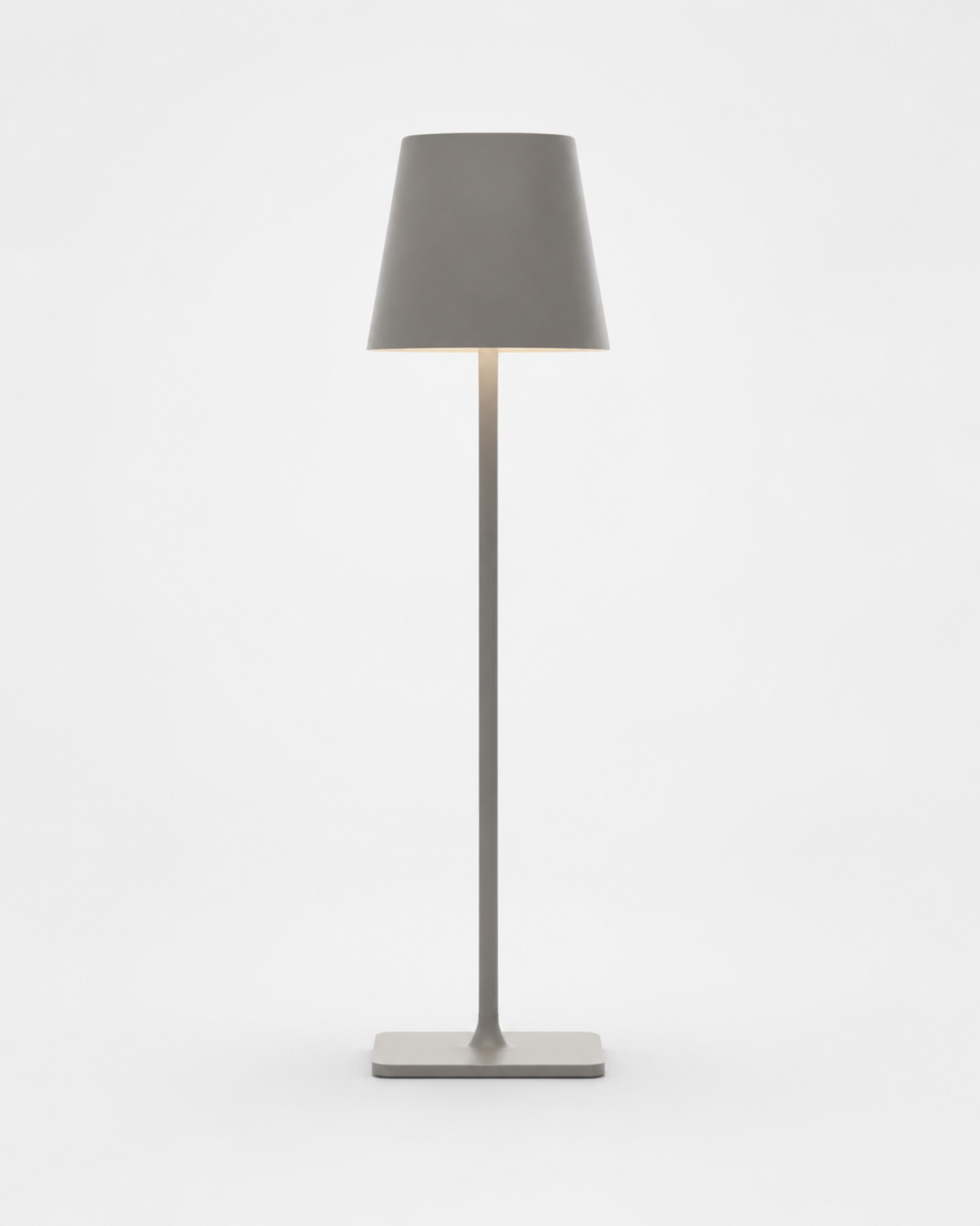 FREY Cordless Table Lamp — Minimalist Conical Shade, Portable — Grey, packshot | DecoHarmonie